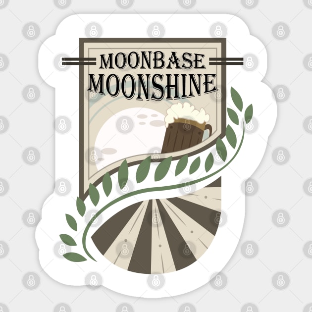 Moonbase Moonshine Vintage Beer Label Sticker by TheLonelyGoat